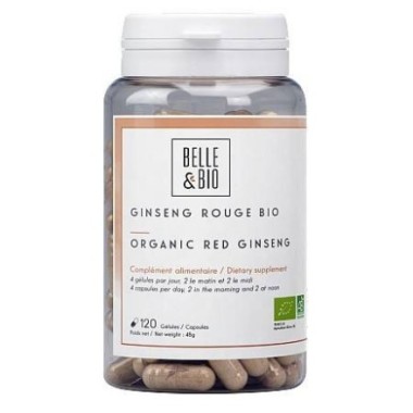 Belle&Bio Ginseng Rosu Bio 120 capsule (Creste energia, tonic natural, creste potenta) Beneficii Ginseng Rosu Bio, Ginseng Rosu 