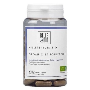 Belle&Bio Sunatoare Bio (Millepertuis Bio - St John's Wort) 120 capsule Beneficii Sunatoare Bio: ofera o stare de relaxare, modi
