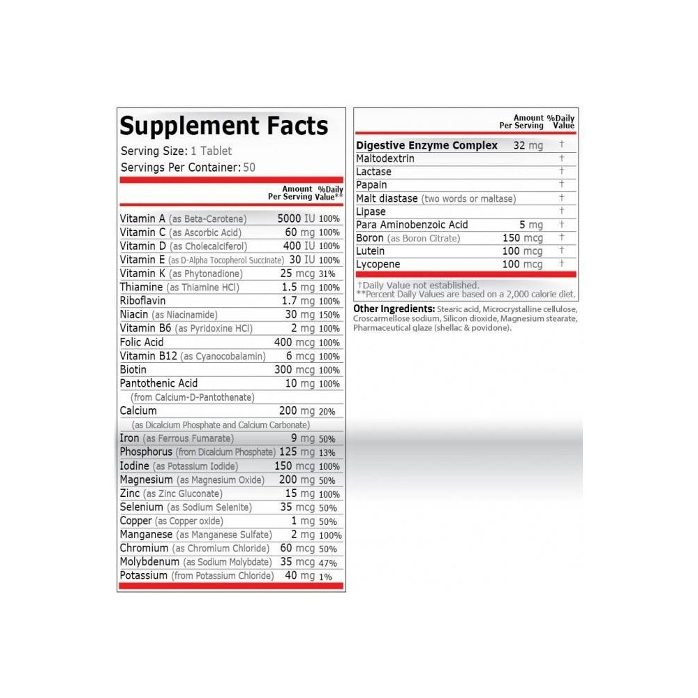 Pure Nutrition USA Daily Vitamins 100 tablete (Complex vitamine si minerale) Daily Vitamins este un complex de vitamine si miner