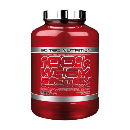 Scitec 100% Whey Professional 2.35 kg (Proteina din zer) Beneficii 100% Whey Protein Professional: 100% din proteina de zer, aju
