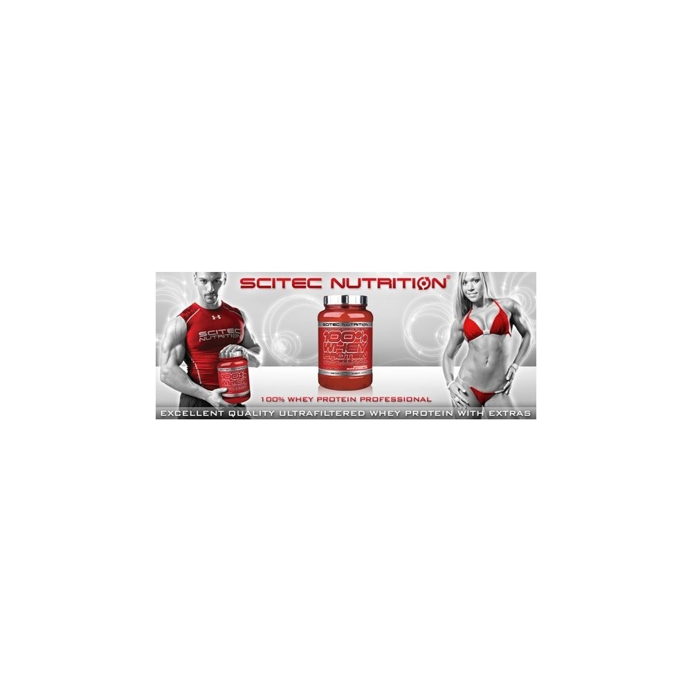Scitec 100% Whey Professional 2.35 kg (Proteina din zer) Beneficii 100% Whey Protein Professional: 100% din proteina de zer, aju