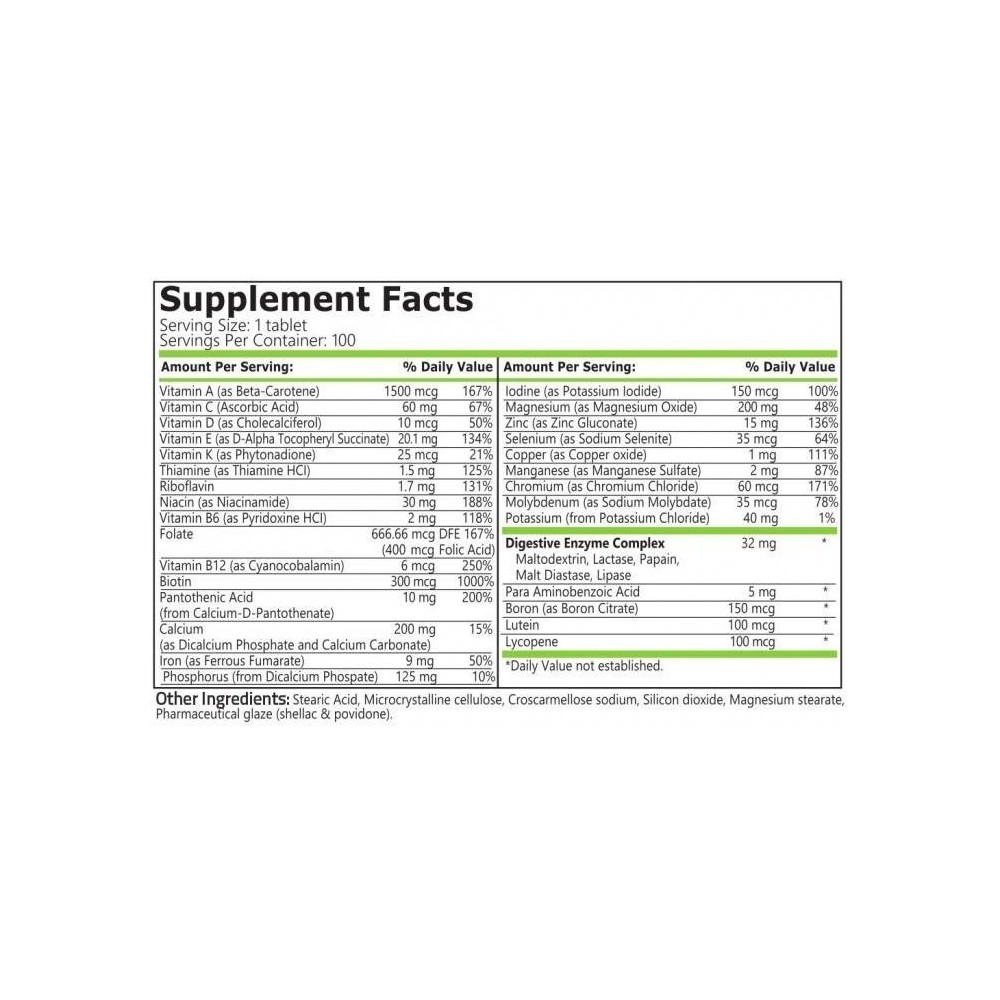Pure Nutrition USA Daily Vitamins 100 tablete (Complex vitamine si minerale) Daily Vitamins este un complex de vitamine si miner