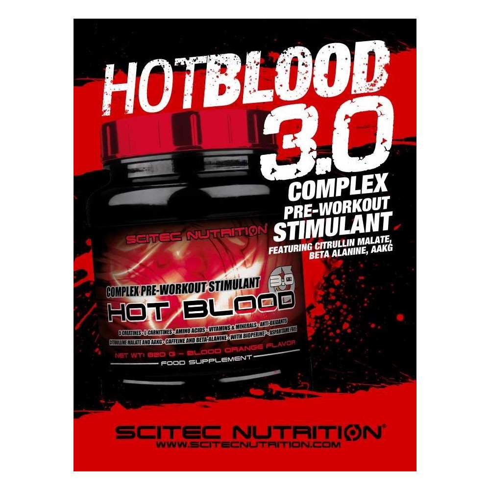 Scitec Hot Blood 3.0 - 820 grame Beneficii HOT BLOOD: creste popmarea eficient si sigur, creste forta si rezistenta la antrename