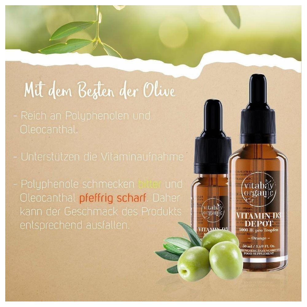 Vitabay Vitamina D3 lichida picaturi 10.000 UI - Doză Vegană - Doar o servire la 10 Zile Beneficii Vitmina D3 naturala picaturi: