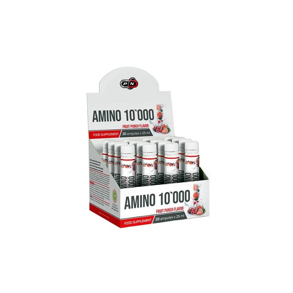 Pure Nutrition USA AMINO 10.000 - 20 ampule Beneficii Amino 10 000: 10.000 mg de aminoacizi pe servire, imbunătățește recuperare Pure Nutrition USA AMINO 10.000 - 20 ampule Beneficii Amino 10 000: 10.000 mg de aminoacizi pe servire, imbunătățește recuperare