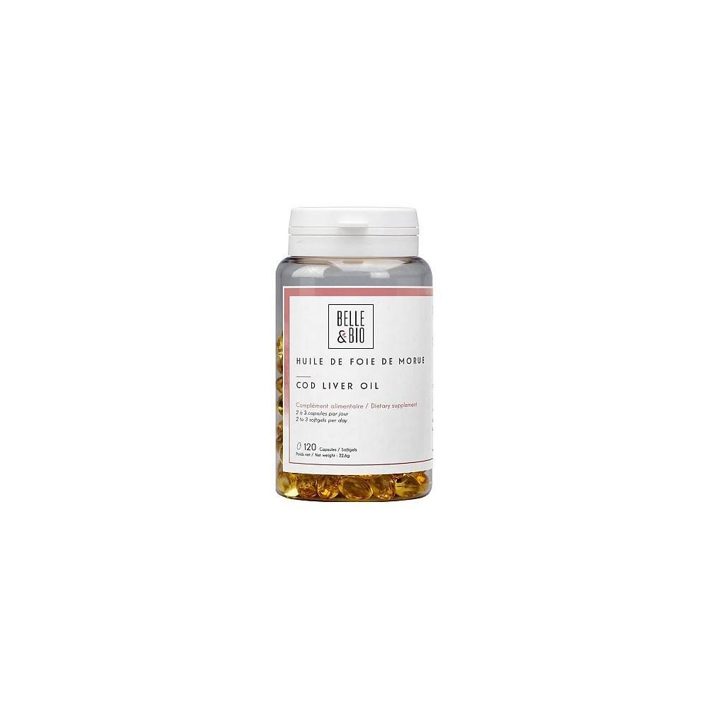 Ulei din ficat de Cod EPA/DHA 120 Capsule, Belle&Bio Ulei din ficat de cod beneficii: scade nivelul de Colesterol rau si creste 