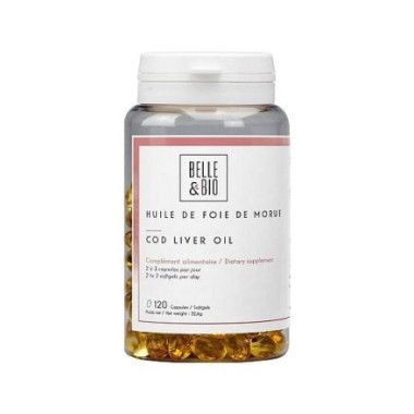 Ulei din ficat de Cod EPA/DHA 120 Capsule, Belle&Bio Ulei din ficat de cod beneficii: scade nivelul de Colesterol rau si creste 