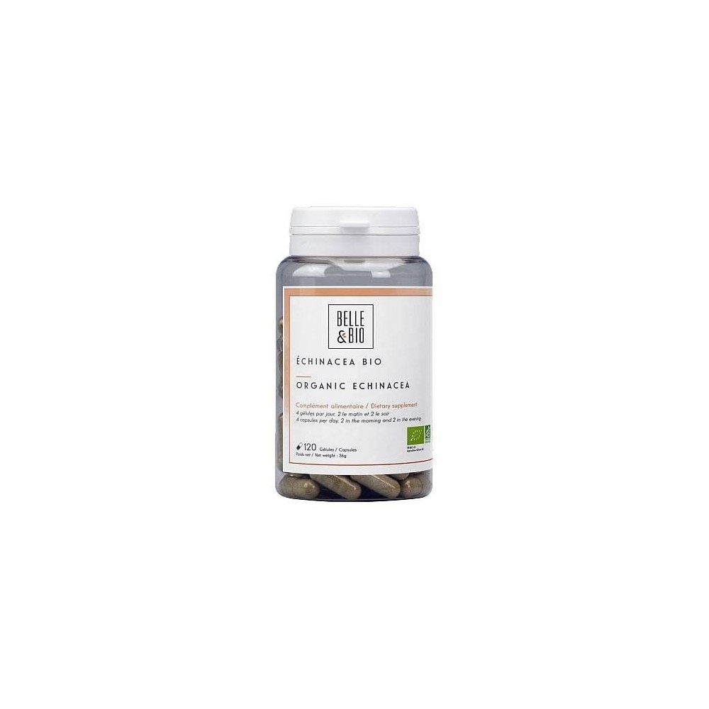 Belle&Bio Echinacea Bio 120 Capsule Beneficii Echinacea Bio: creste imunitatea natural, benefica pe timp de iarna, ajuta organis