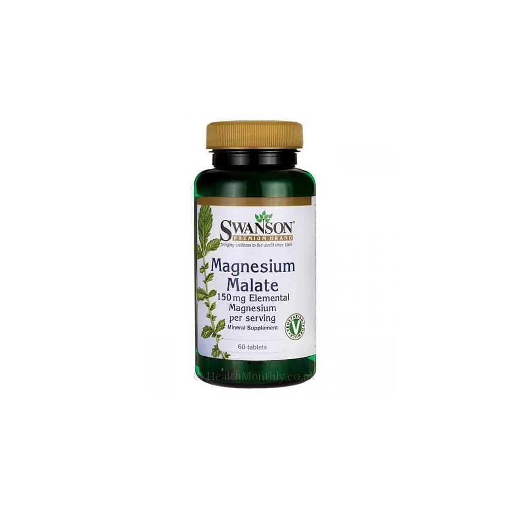 Swanson Magneziu Malat 1000 mg 60 Tablete Este un factor crucial atât pentru relaxarea musculară, cât și pentru sănătatea inimii
