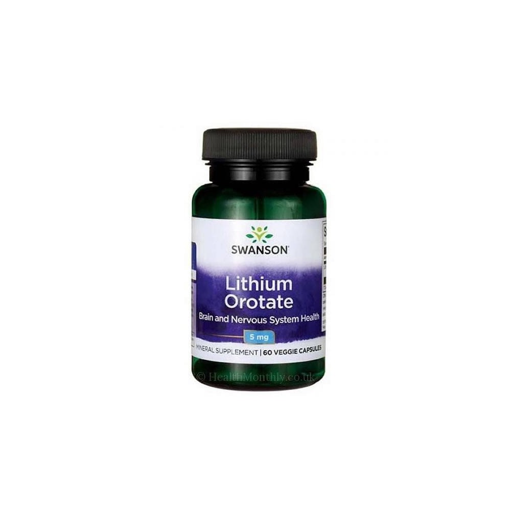 Ultra Litiu Orotat 5 Mg 60 Capsule, Swanson Litiu Orotat beneficii: sprijina starea de spirit sanatoasa, sanatatea emotionala, c