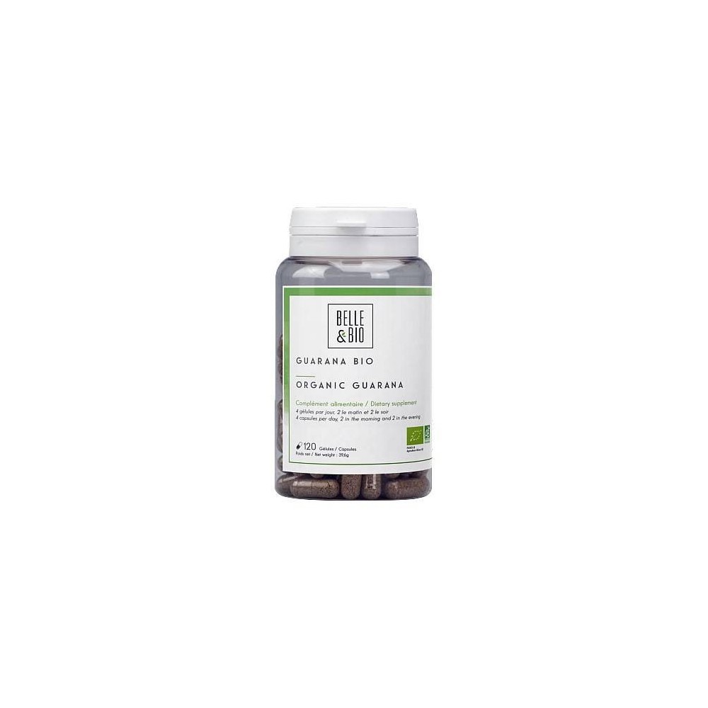 Belle&Bio Guarana Bio 120 Capsule, scade oboseala, inlocuitor cafea Beneficii Guarana Bio: creste dorinta sexuala, inhiba apetit