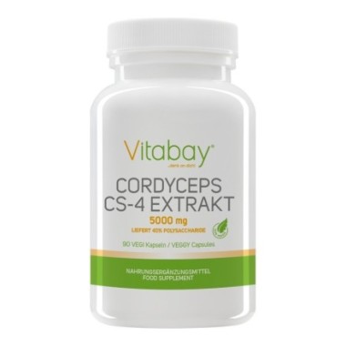 Vitabay Cordyceps Extract CS-4 - 5000 mg 90 capsule Vegan BENEFICII CORDYCEPS: imbunătățește energia, imbunătățește sănătatea in