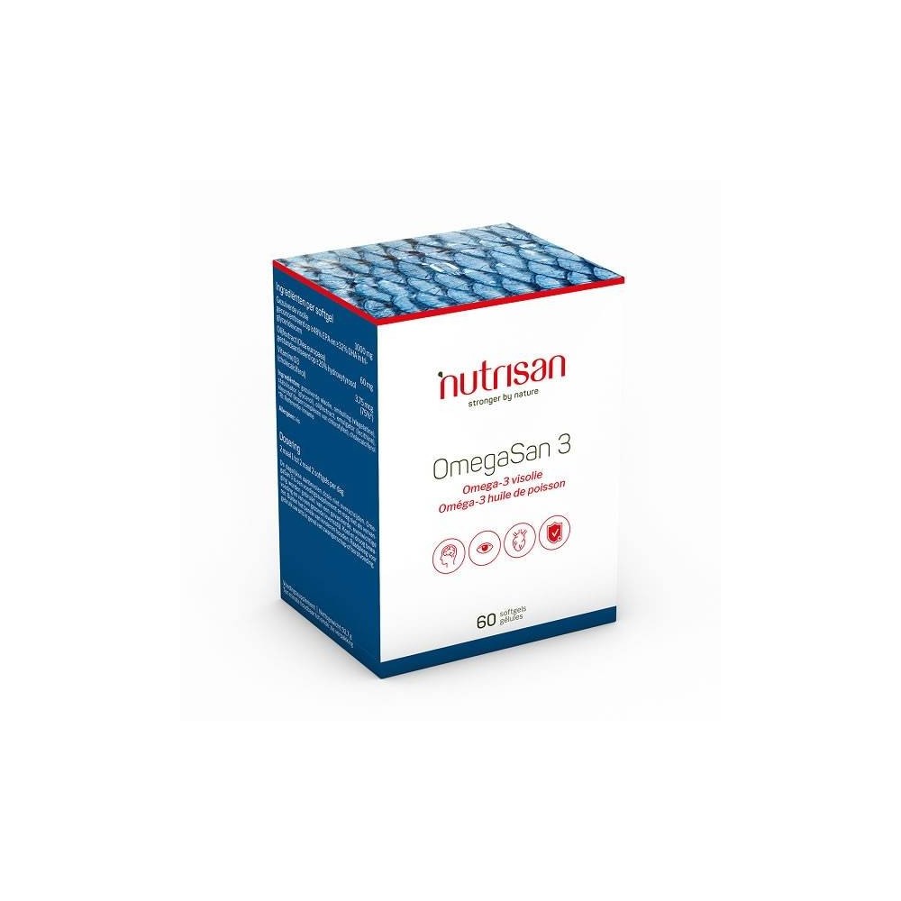 Nutrisan OmegaSan 3 (Ulei peste 1000mg) 60 gelule Beneficii Omega 3 ulei de peste: protejeaza inima, scade nivelul de colesterol Nutrisan OmegaSan 3 (Ulei peste 1000mg) 60 gelule Beneficii Omega 3 ulei de peste: protejeaza inima, scade nivelul de colesterol
