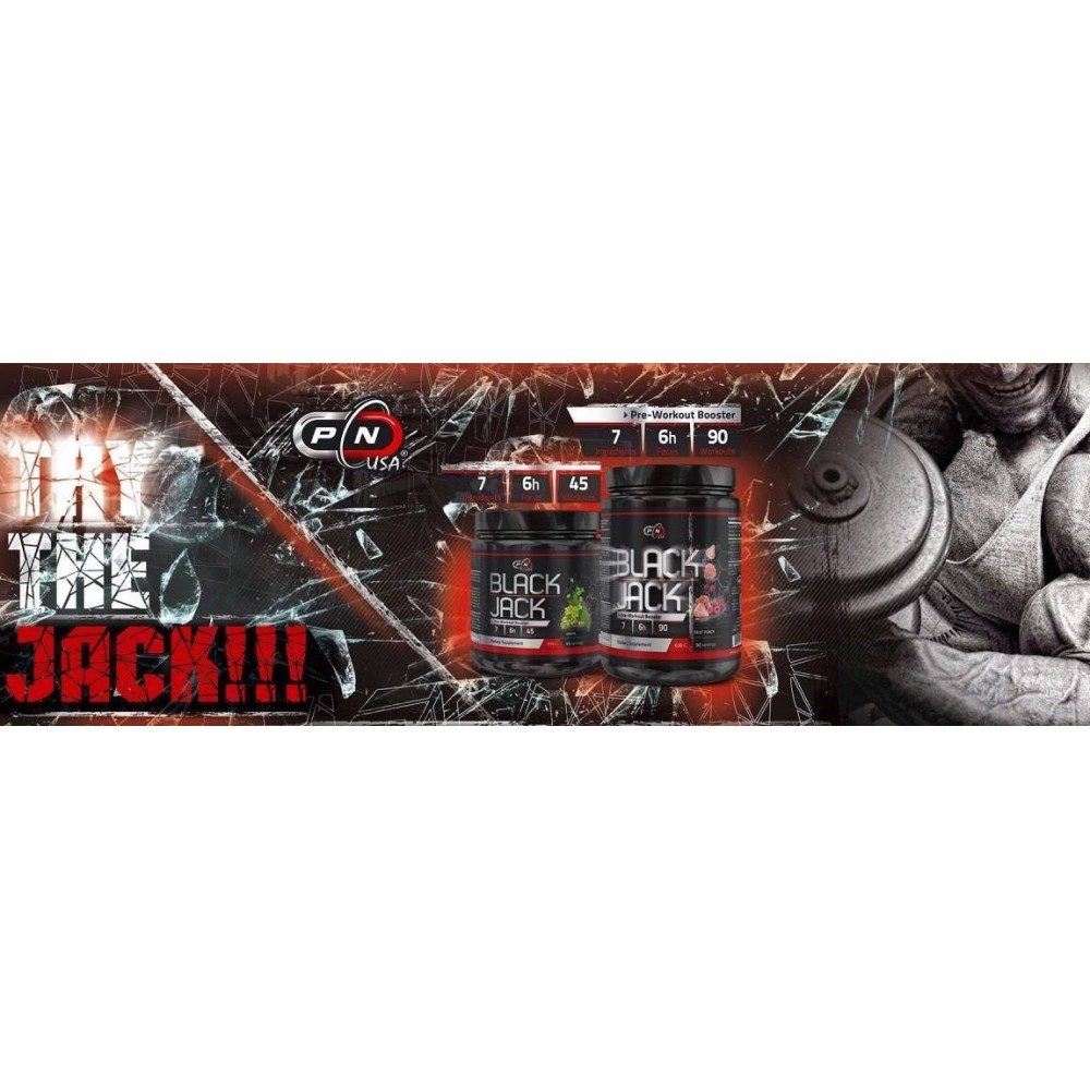 Pure Nutrition USA Black Jack 300 grame, Oxid Nitric Puternic Beneficii Black Jack: efect puternic in doar 15 minute de la admin