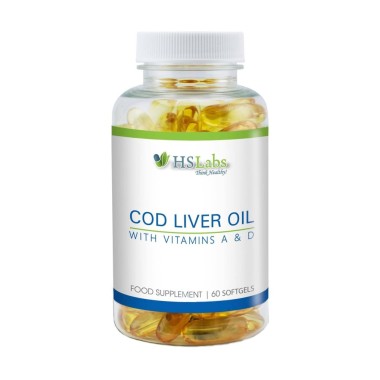 HS Labs Ulei ficat cod, 500 mg, 60 Capsule moi Beneficii Ulei de ficat de cod: susține buna funcționare a sistemului cardiovascu