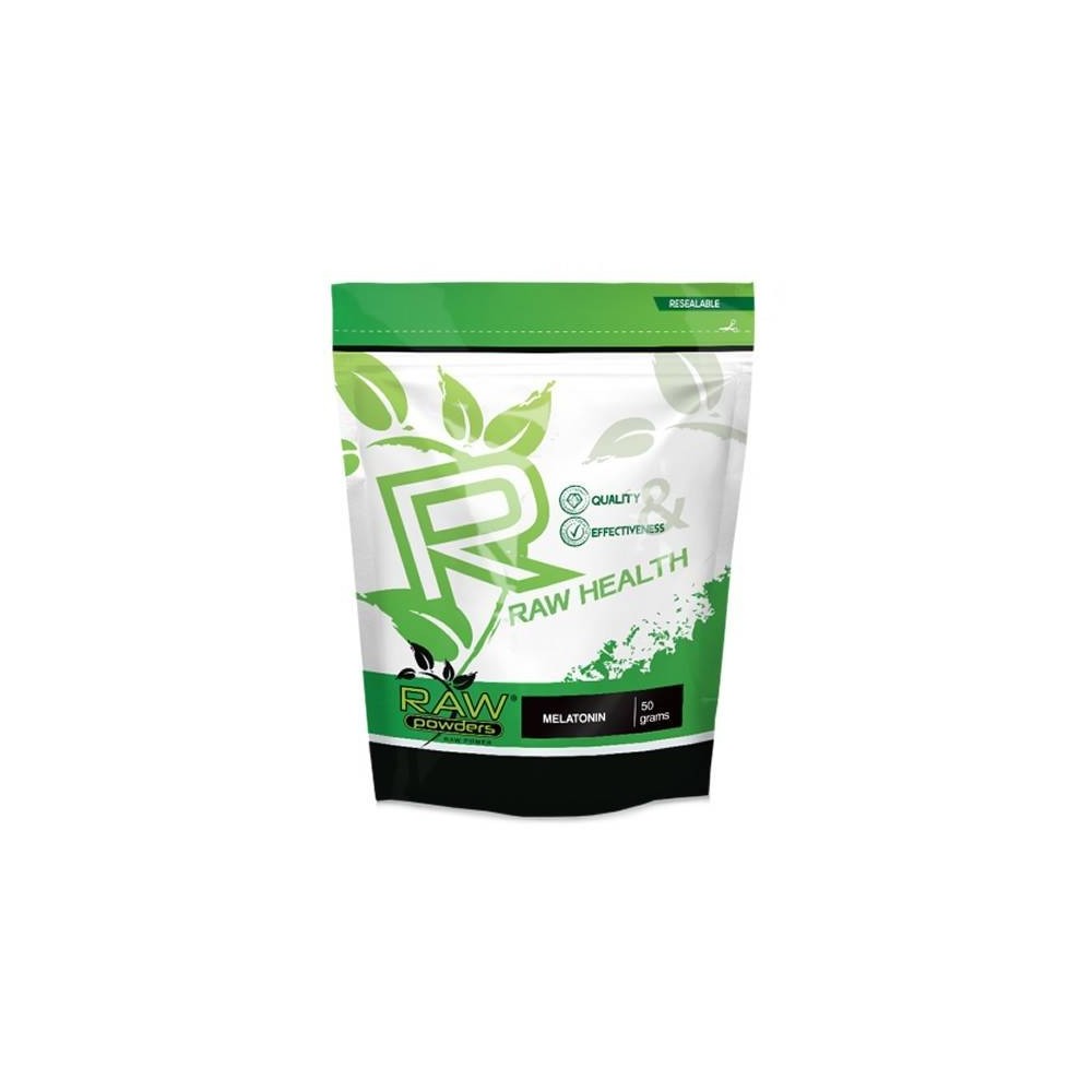 Mela'tonină pudra pura 50 grame (Supliment insomnie) Raw Powders Melatonina pudra beneficii: Promovează modele de somn sanatos, 