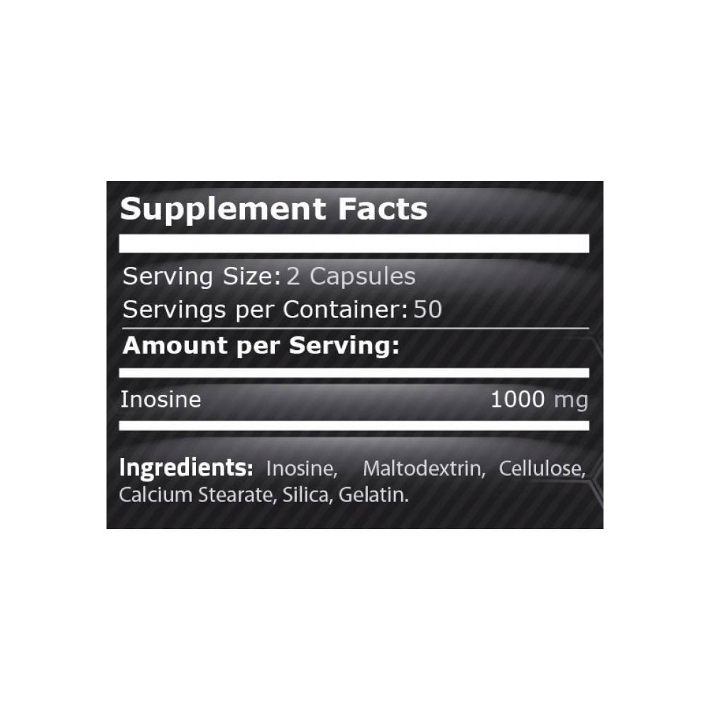 Pure Nutrition USA Inozina Caps 100 capsule Beneficii Inozina: sursa importanta de energie, reduce oboseala musculara, ajuta la 