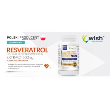 Resveratrol Extract + Inulina + L-Leucine 120 Capsule, Wish Resveratrol beneficii: mentine sanatatea colonului, antioxidant natu