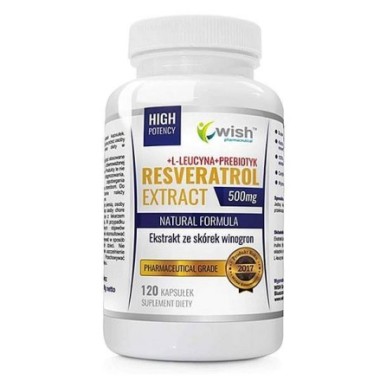 Resveratrol Extract + Inulina + L-Leucine 120 Capsule, Wish Resveratrol beneficii: mentine sanatatea colonului, antioxidant natu