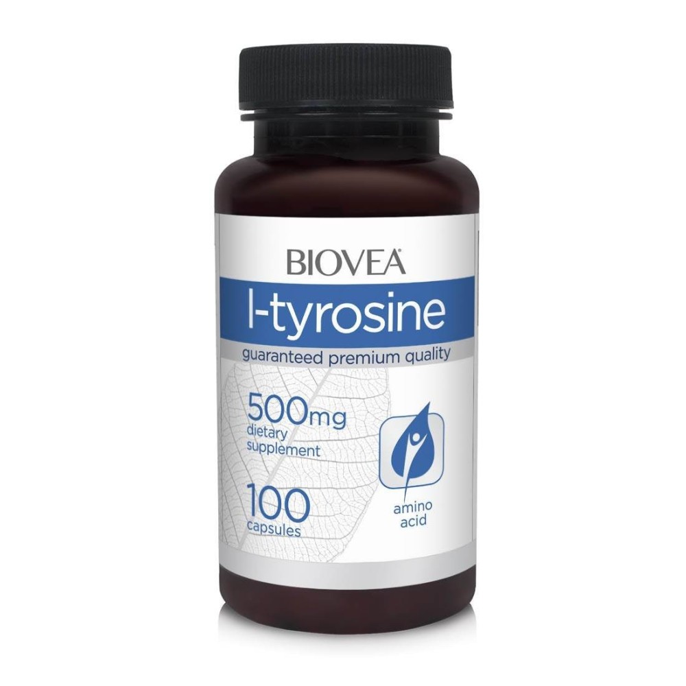 Biovea L-Tyrosine 500mg 100 Capsule (L-Tirozina) Beneficii L-TYROSINE: stimulează eliberarea hormonului de creștere care determi Biovea L-Tyrosine 500mg 100 Capsule (L-Tirozina) Beneficii L-TYROSINE: stimulează eliberarea hormonului de creștere care determi