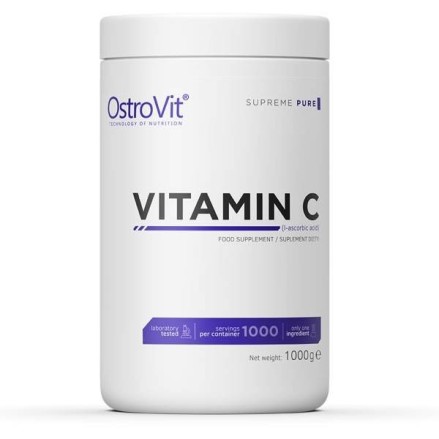 OstroVit Supreme Pure Vitamin C 1000 grame pulbere, 1000 portii Beneficii ale Vitaminei C pudra: ajuta la producerea colagenului