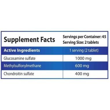 Glucosamine + MSM + Chondroitin 90 Tablete (Glucozamina, Articulatii, incheieturi, ligamente sanatoase) Beneficii Glucosamine + 