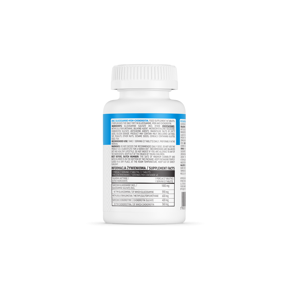 Glucosamine + MSM + Chondroitin 90 Tablete (Glucozamina, Articulatii, incheieturi, ligamente sanatoase) Beneficii Glucosamine + 