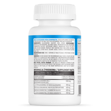 Glucosamine + MSM + Chondroitin 90 Tablete (Glucozamina, Articulatii, incheieturi, ligamente sanatoase) Beneficii Glucosamine + 