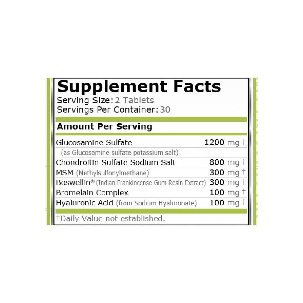 Pure Nutrition USA Power Flex (Acid Hialuronic, Glucozamina, Condroitina) 60 pastile Beneficii Power Flex: minimizeaza inflamare