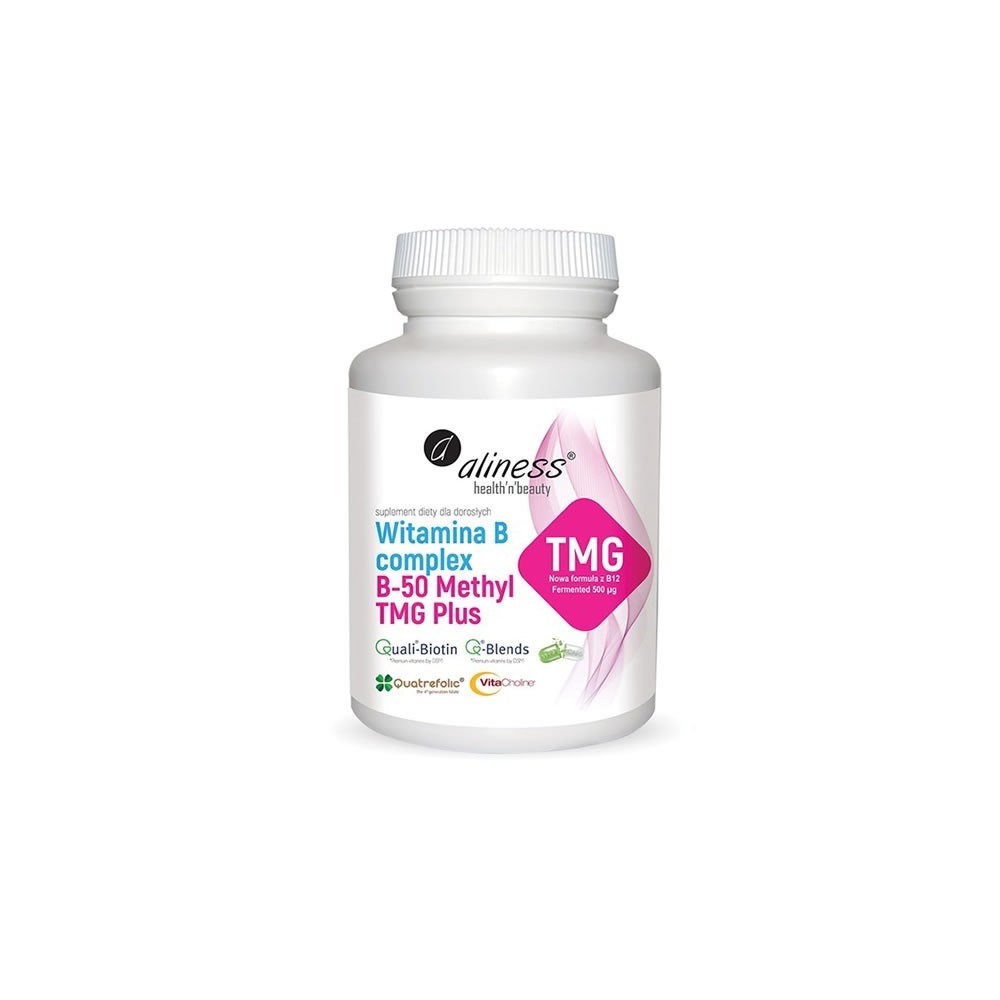 Vitamina B Complex B-50 Methyl TMG PLUS, 100 Capsule B complex beneficii: Sustine functia cardiovasculara si productia de energi Vitamina B Complex B-50 Methyl TMG PLUS, 100 Capsule B complex beneficii: Sustine functia cardiovasculara si productia de energi