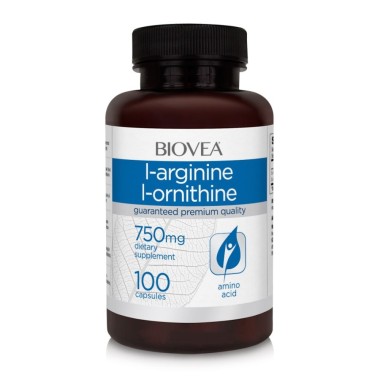 Biovea L-Arginina / L-Ornitina (750mg) 100 Capsule Beneficii L-Arginina si L-Ornitina: ajută la promovarea ameliorarii optime a 