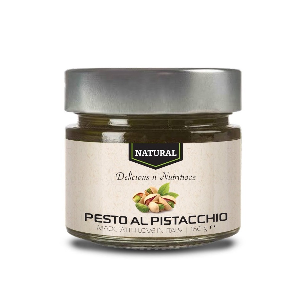 Pasta macinata de fistic, ulei de masline, sare si piper -pesto al pistacchio - 160 grame PESTO AL PISTACCHIO este o pasta macin Pasta macinata de fistic, ulei de masline, sare si piper -pesto al pistacchio - 160 grame PESTO AL PISTACCHIO este o pasta macin