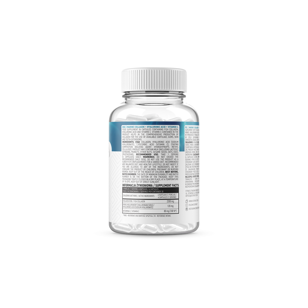 Marine Collagen + Hyaluronic Acid + Vitamina C 120 Capsule, OstroVit Marine Colagen + Hyaluronic Acid + Vitamina C beneficii - i