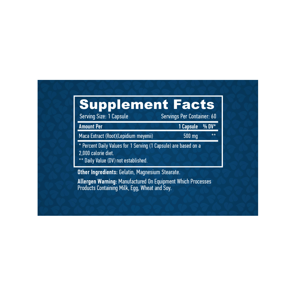 Maca 500mg, 60 Capsule, Tonic sexual pentru femei si barbati, stimuleaza libidoul la ambele sexe Beneficii Maca: tonic sexual pe