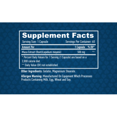 Maca 500mg, 60 Capsule, Tonic sexual pentru femei si barbati, stimuleaza libidoul la ambele sexe Beneficii Maca: tonic sexual pe