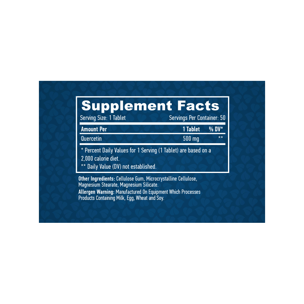 Quercetina, 500 mg, 50 Capsule, Ajută la susținerea sistemului imunitar, poate reduce simptomele alergiei Beneficii Quercetin: a