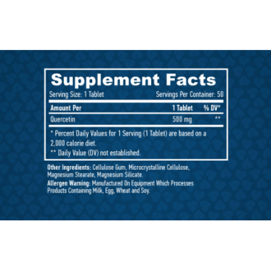 Quercetina, 500 mg, 50 Capsule, Ajută la susținerea sistemului imunitar, poate reduce simptomele alergiei Beneficii Quercetin: a