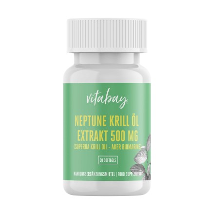 Vitabay Neptun Krill Oil 500 mg - 30 gelule Beneficii ulei Neptune Krill: De 48 de ori mai puternic si eficient decat Omega 3 di