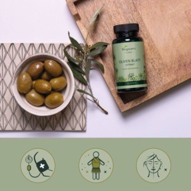 Vegavero Olive Leaf Extract (40% Oleuropein) Frunze de maslin Bio 90 Capsule Consumul regulat al suplimentului nostru Olive Leaf