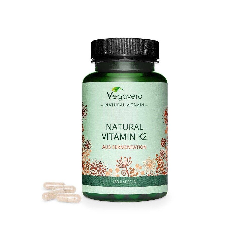 Vegavero Vitamina K2 naturala, MK7, 180 Capsule Beneficii Vitamina K2: este benefica in ameliorarea bolilor de inima, intareste 