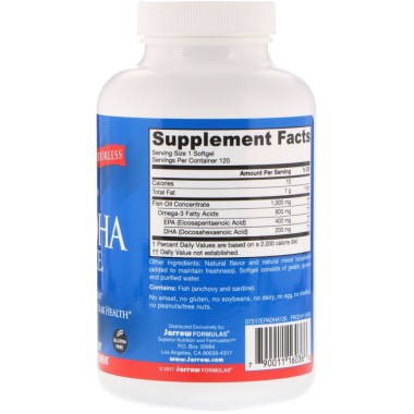 Jarrow EPA-DHA Balance 120 Capsule EPA-DHA Balance® contine acizi grasi omega-3 ultra-purificati si foarte concentrati din ulei 