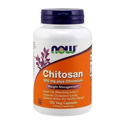 NOW Foods Chitosan, 500mg Plus Chromium - 120 Capsule Beneficii Chotsan: va ajuta sa slabiti, reduce absorbtia alimentelor in in