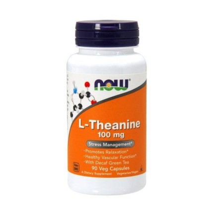 NOW Foods L-Theanine cu Inositol si Taurine, 100mg - 90 comprimate masticabile Beneficii L-Teanina: induce relaxarea fără somnol