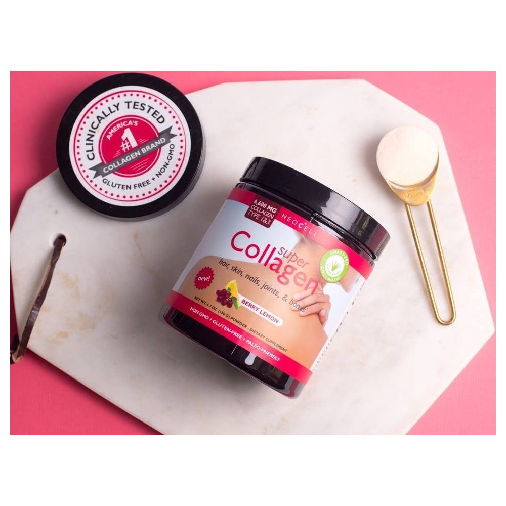 Neocell, Super Collagen 1 & 3, pudra cu aroma de fructe de padure si lamaie, 190 grame Beneficii Super Collagen tip 1&amp;3: con