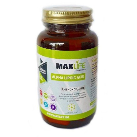 MAXLife ACID ALFA-LIPOIC 350mg 60 Capsule Beneficii Acid Alfa-Lipoic: antioxidant, regleaza hipertensiunea arterială, boală coro