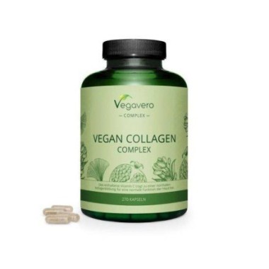 Colagen Vegan 270 Capsule, Vegavero Colagen vegan beneficii 100% vegan - nu este din substanțe de origine animala. Contine L-Liz