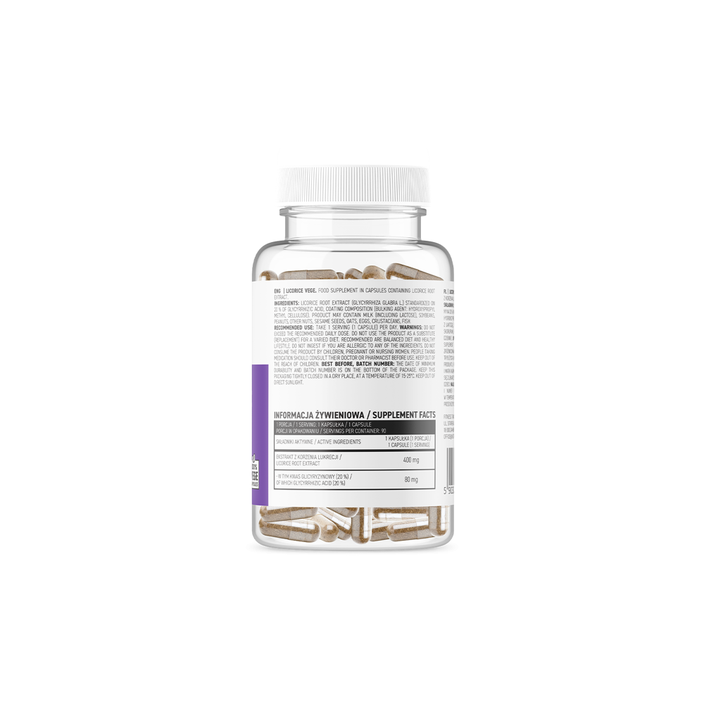OstroVit Licorice VEGE - Radacina de lemn dulce, 90 Capsule Beneficii OstroVit Licorice VEGE: determina o functie de aparare a o