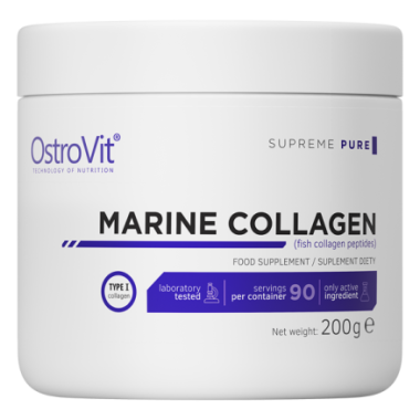 OstroVit Marine Collagen, peptide colagen marin din peste, pudra, 200 grame Beneficii Colagen marin hidrolizat pudra: OstroVit M