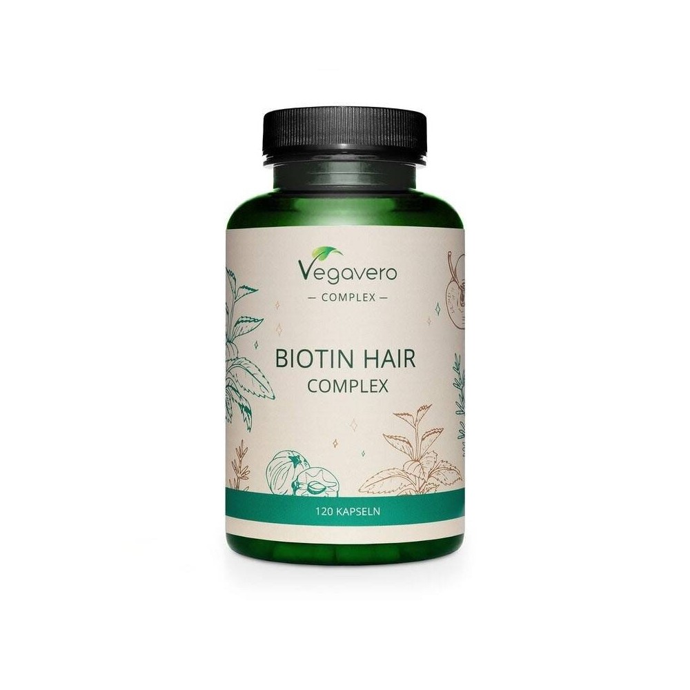 Vegavero Biotin Hair Complex, 120 Capsule (Reduce caderea parului) Beneficii Biotina: asigura o biodisponibilitate ridicata a nu Vegavero Biotin Hair Complex, 120 Capsule (Reduce caderea parului) Beneficii Biotina: asigura o biodisponibilitate ridicata a nu