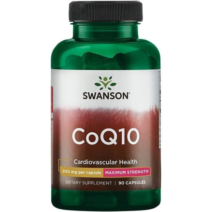 Swanson Coenzima Q10, 200 mg, 90 Capsule (Antioxidant natural, intareste imunitatea) Beneficii Coenzima Q10: este un supliment a